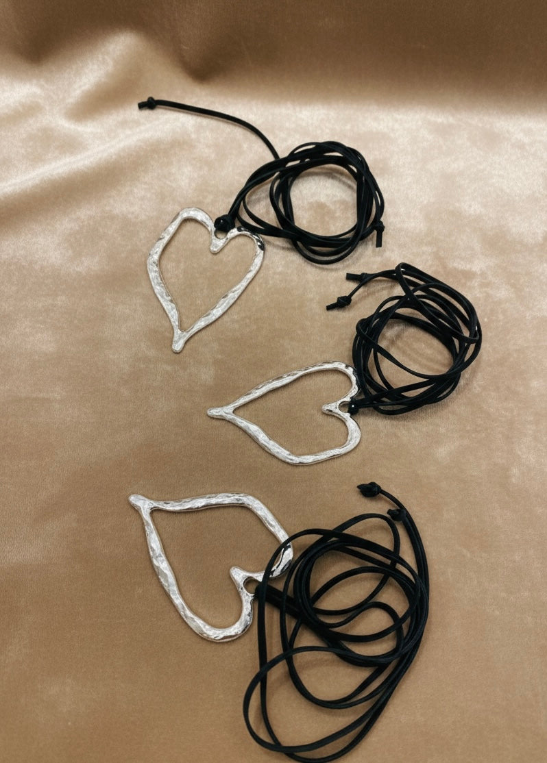 Gamuzado corazón plateado