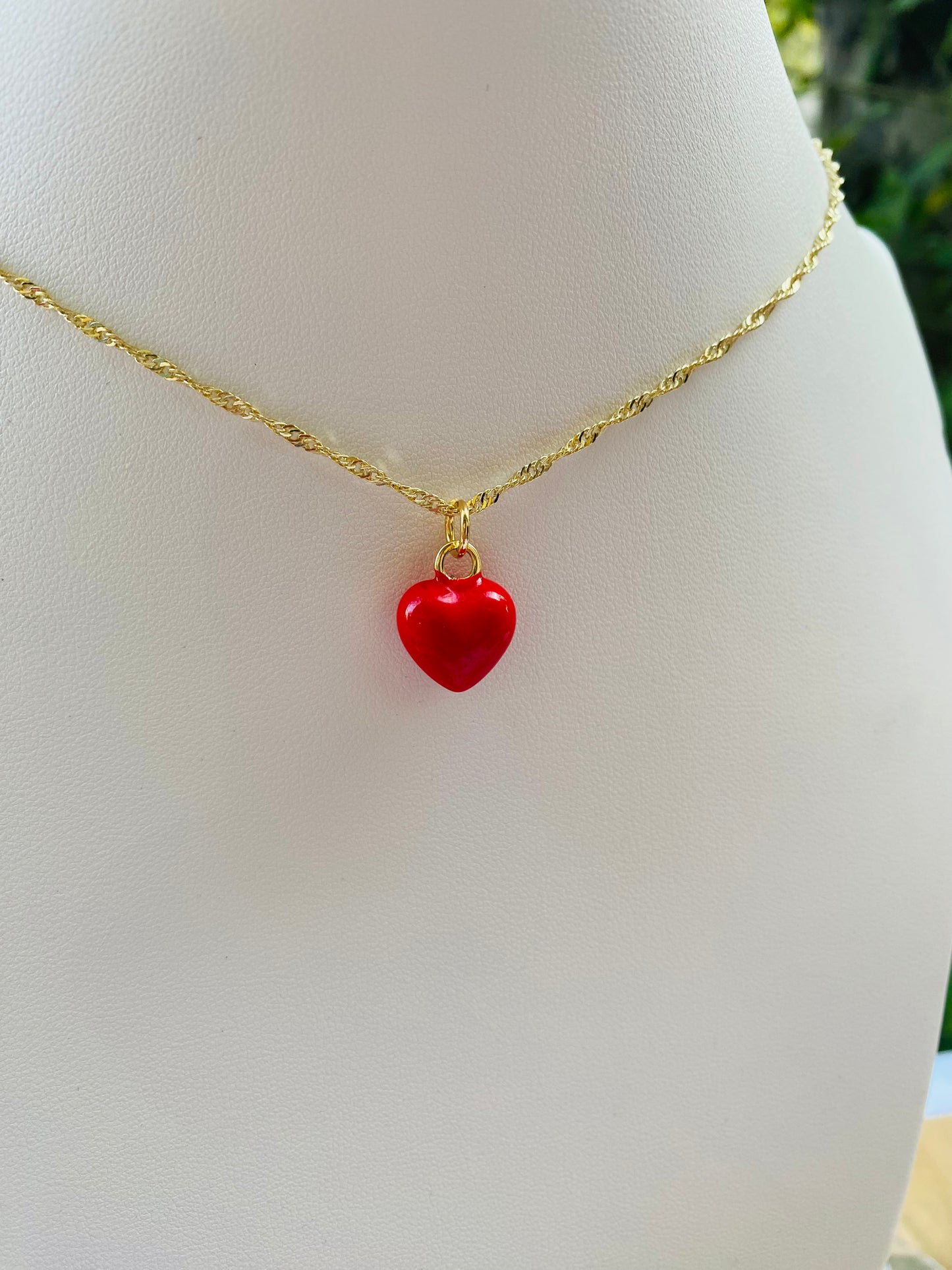 Collar corazón esmaltado peq