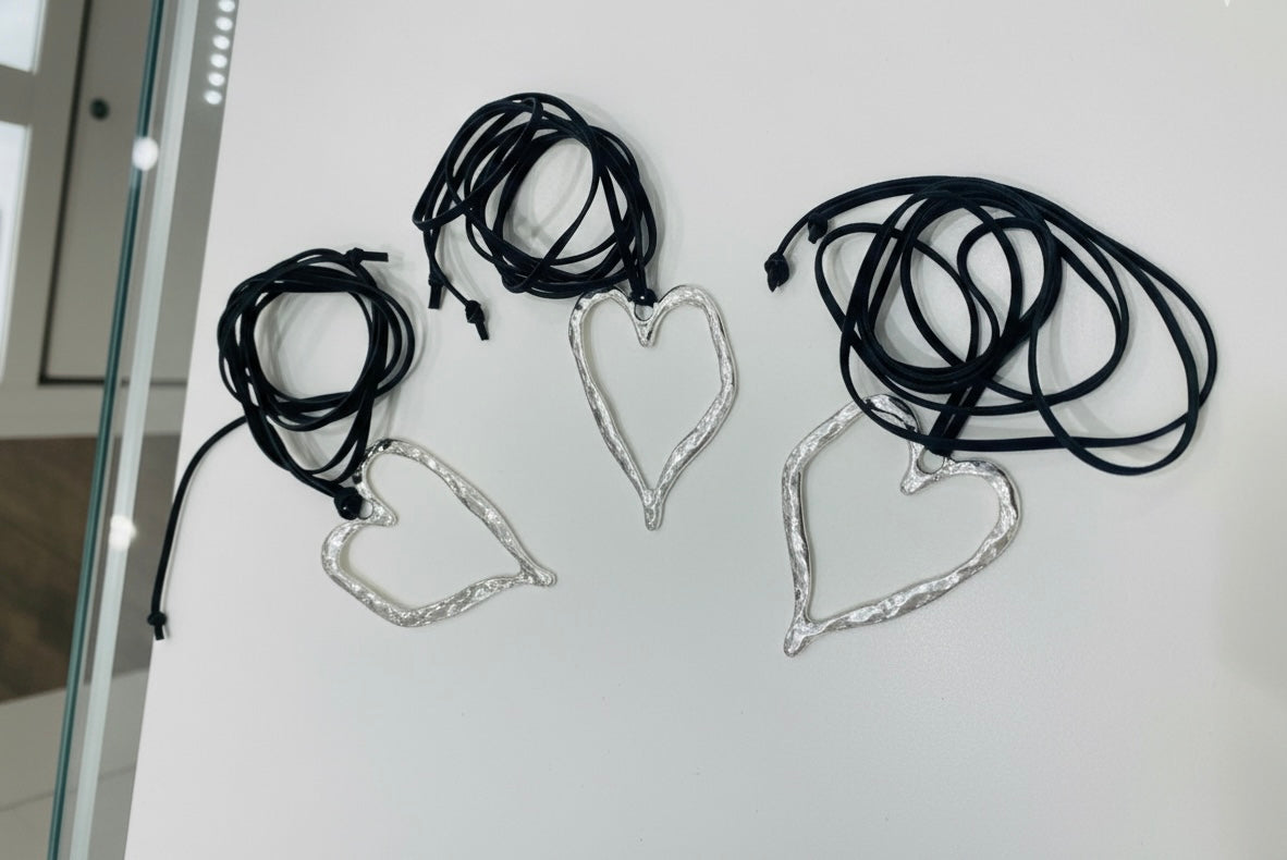 Gamuzado corazón plateado