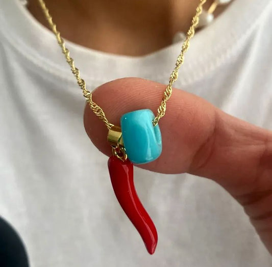 Ají rojo con tuerca arabe (azabache arabe) protector